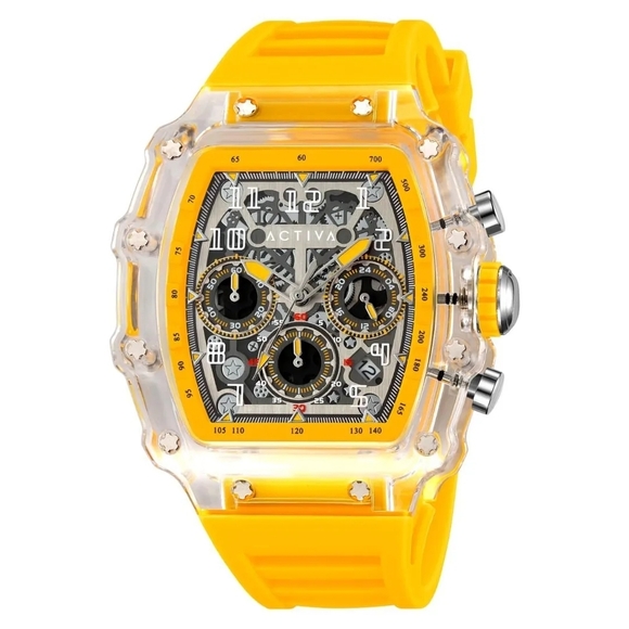 Activa Yellow watch with Clear Case